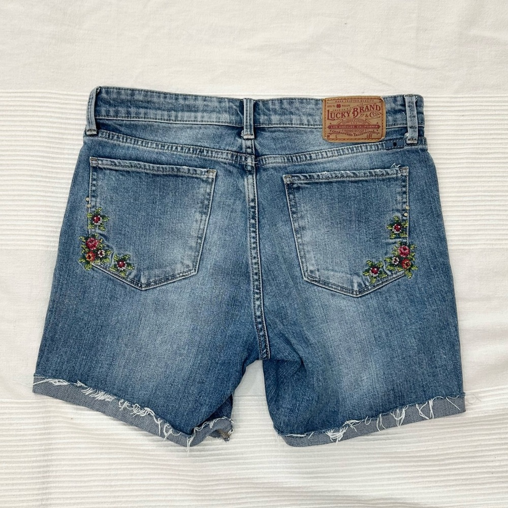 Lucky Brand Ava Skinny Embroidered Denim Women Shorts - Picture 11 of 12